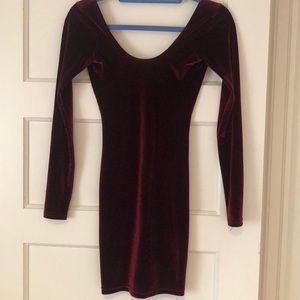 Maroon velvet dress